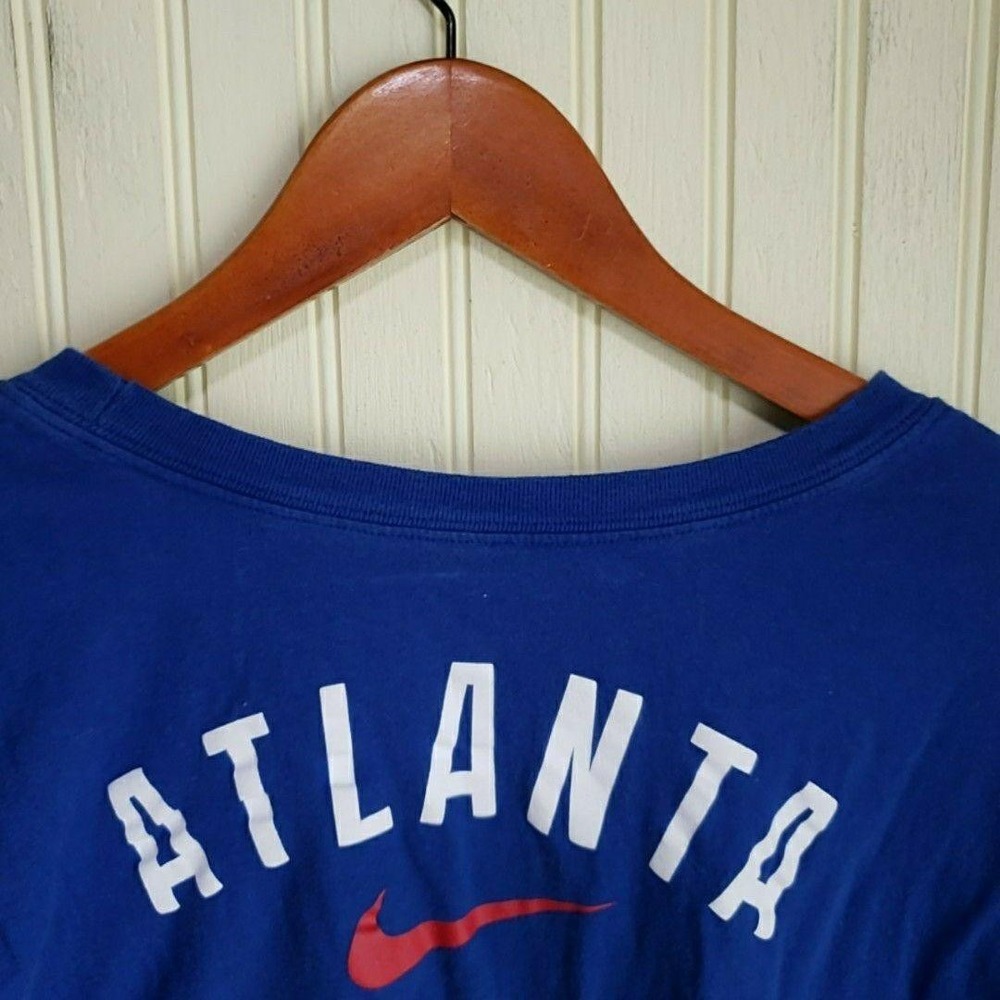 Atlanta Braves Shirt Mens 2XL Blue‎ MLB Baseball Nike 715 Graphic Tee T-Shirt